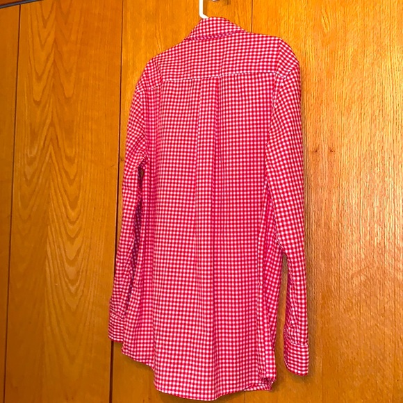 Vineyard Vines 12 - 14 M red white gingham check plaid button down collar shirt - Picture 4 of 9